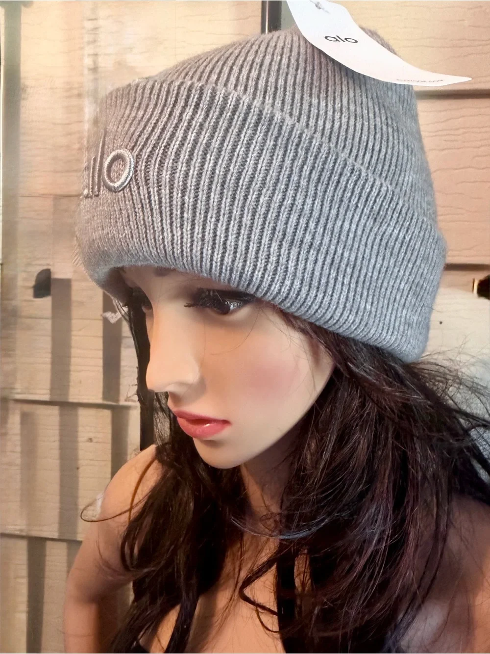 ALO Yoga Ribbed Beanie Hat - Light Gray - Picture 6 of 15